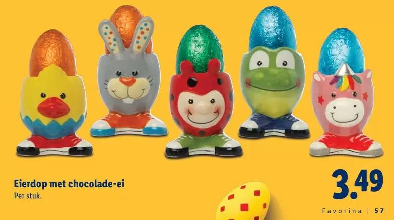 Eierdop met chocolade-ei