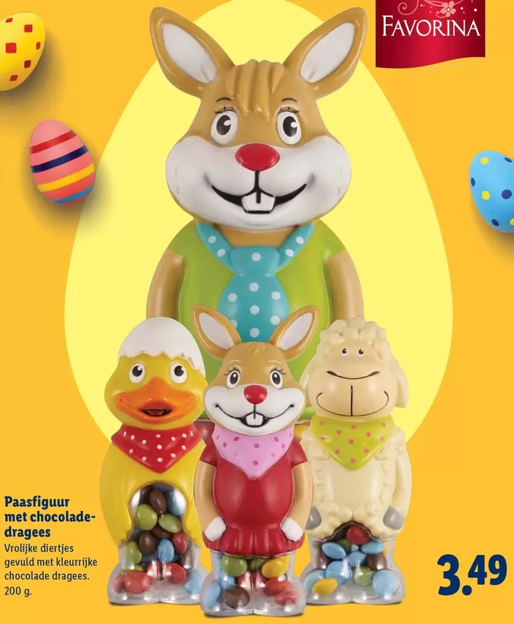 Paasfiguren met chocolade-dragees