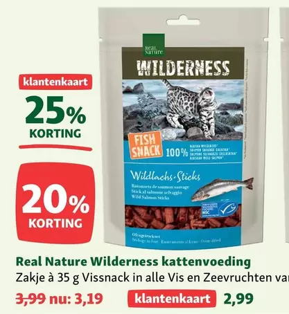 Real - Wilderness kattenvoeding Zakje à 35 g Vissnack in alle Vis en Zeevruchten van