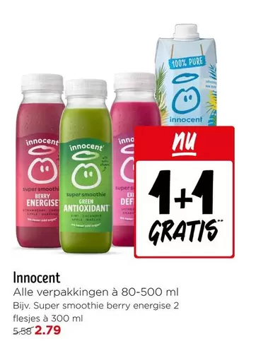 Apple - Alle verpakkingen å 80-500 ml Bijv. Super smoothie berry energise 2 flesjes à 300 ml