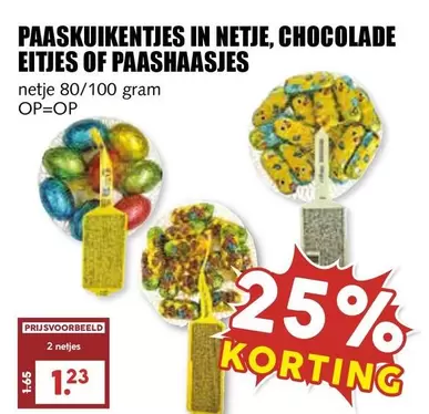 PAASKUIKENTJES IN NETJE, CHOCOLADE EITJES OF PAASHAASJES