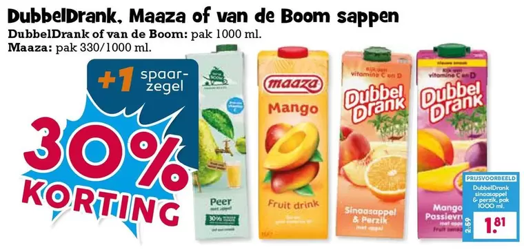 De - DubbelDrank, Maaza of van de Boom sappen