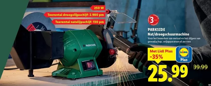 Nat-/droogslijpmachine