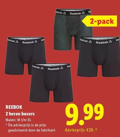 Reebok - 2 heren boxers