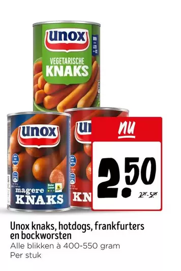 knaks, hotdogs, frankfurters en bockworsten