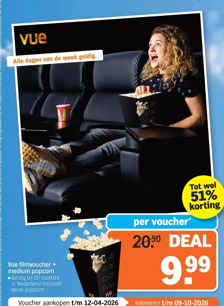 De - Vue flimvoucher + medium popcorn