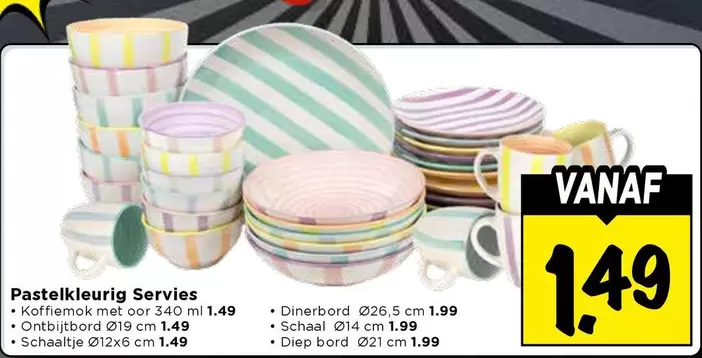 Pastelkleurig Servies