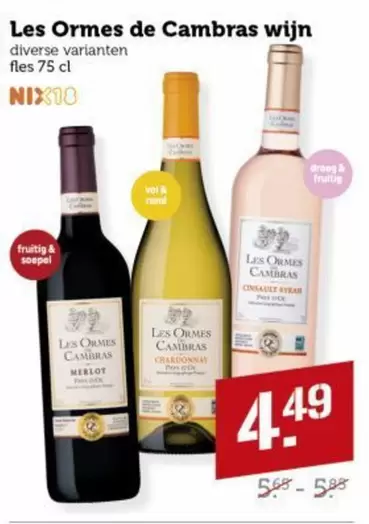 De - Les Ormes de Cambras wijn