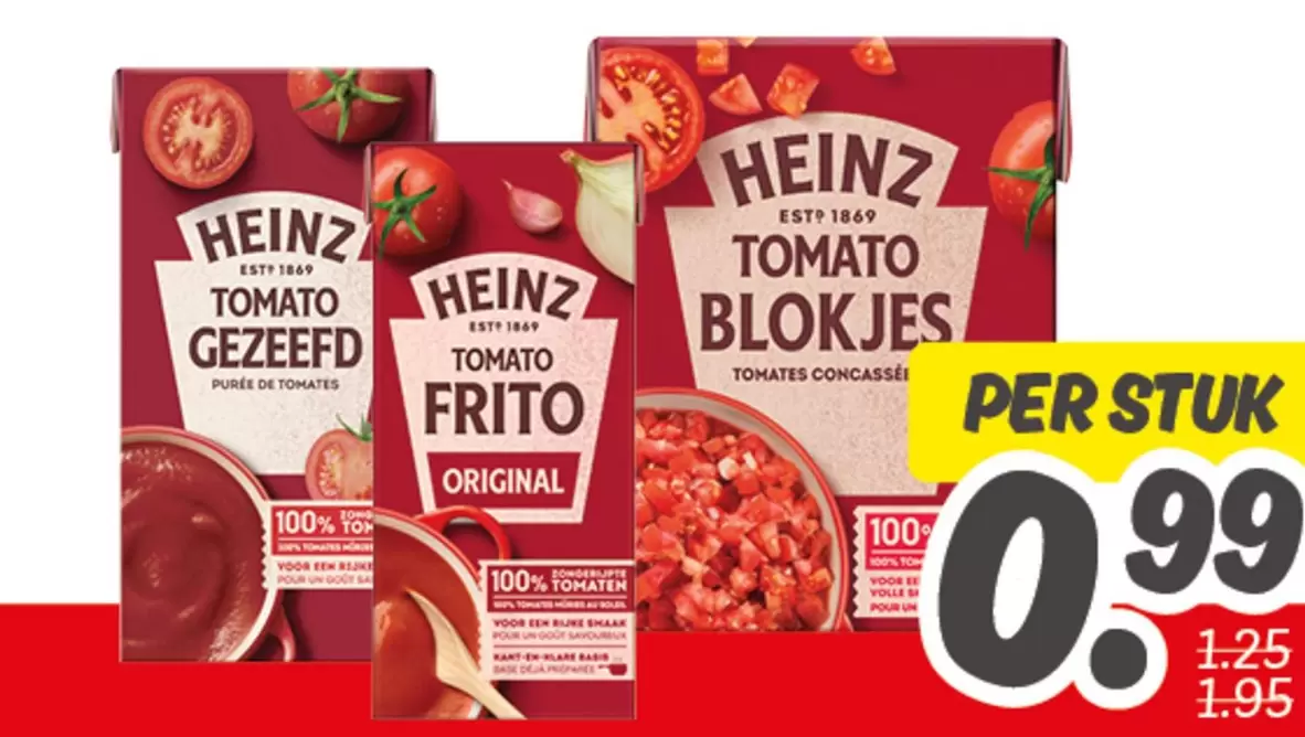 Heinz - TOMATO GEZEEFD, TOMATO FRITO ORIGINAL, TOMATO BLOKJES