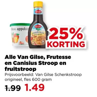 De - Van Gilse, Frutesse en Canisius Stroop en fruitstroop
