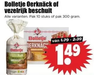 Bolletje Oerknäck of vezelrijk beschuit