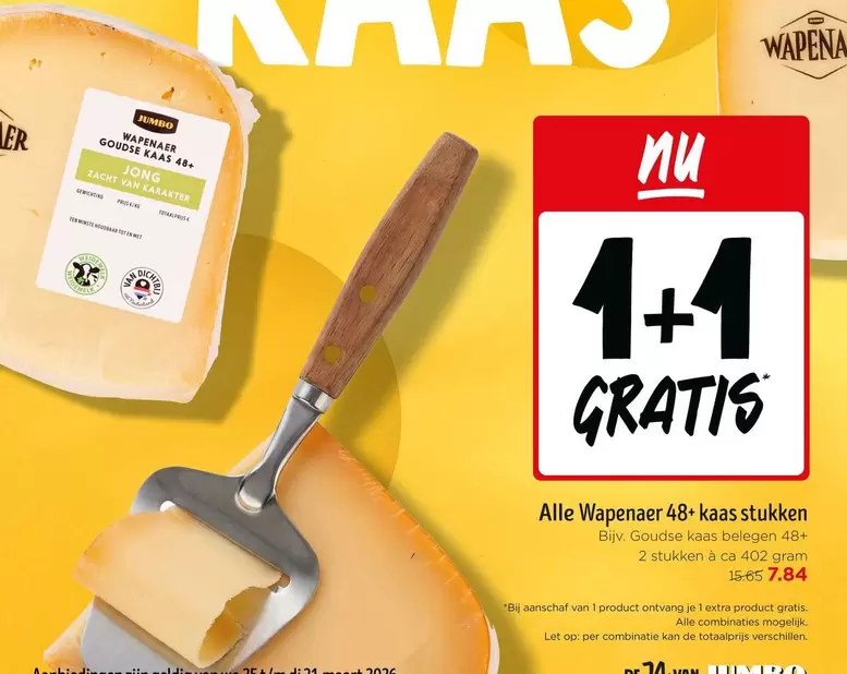 Jumbo - Wapenaer 48+ kaas stukken