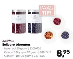 Love - Eetbare bloemen - pot 25 gram | 33016700, Ocean & Sky - pot 20 gram | 33016710, Confetti - pot 30 gram | 33016720