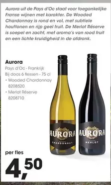 Aurora -  Wooded Chardonnay, Merlot Reserve