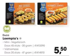 Loempia's Mini-Vegetarisch Doos 45 stuks - 20 gram | 41413290, Loempia's Vietnamese Doos 20 stuks - 47 gram | 41414870