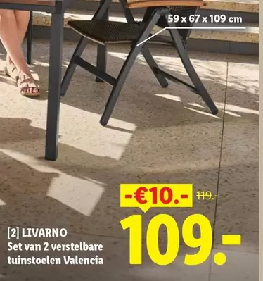 Valencia - Set van 2 verstelbare tuinstoelen