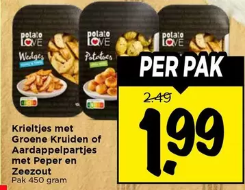 Love - Krieltjes met Groene Kruiden of Aardappelpartjes met Peper en Zeezout