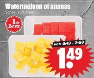 Watermeloen of ananas
