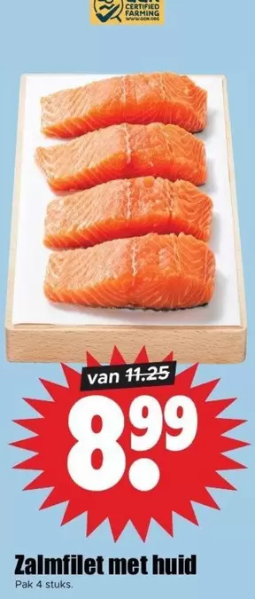 Zalmfilet met huid