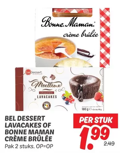 BEL DESSERT LAVACAKES OF BONNE MAMAN CRÈME BRÛLÉE