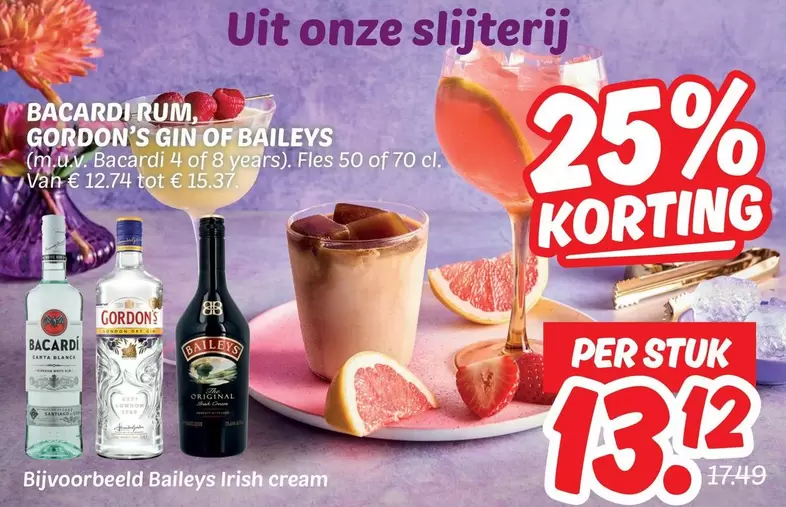 Bacardi - BACARDI RUM, GORDON'S GIN OF BAILEYS