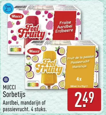 De - Sorbetijs Aardbei, mandarijn of passievrucht