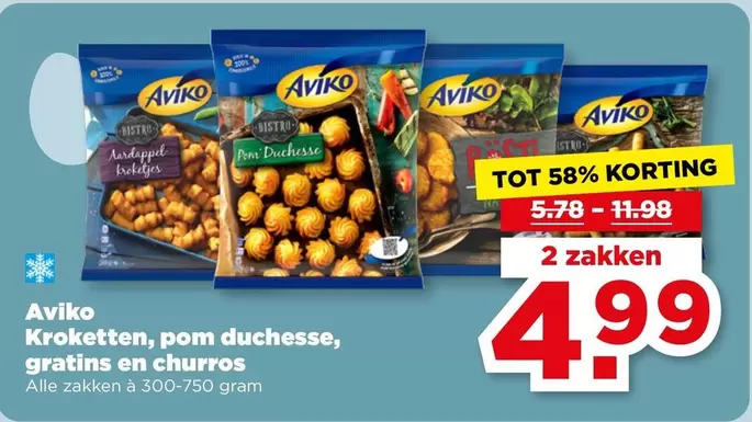 Kroketten, pom duchesse, gratins en churros