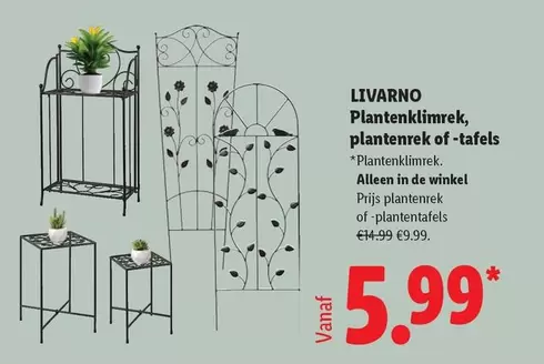 De - Plantenklimrek, plantenrek of -tafels