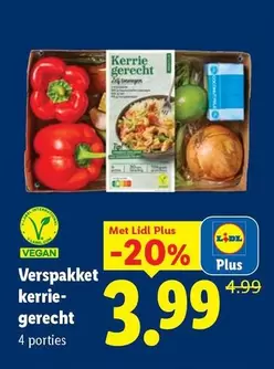 Verspakket kerrie-gerecht