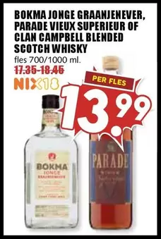 JONGE GRAANJENEVER, PARADE VIEUX SUPERIEUR OF CLAN CAMPBELL BLENDED SCOTCH WHISKY