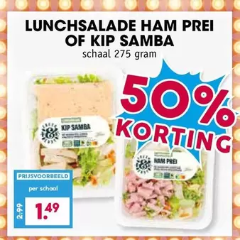 LUNCHSALADE HAM PREI OF KIP SAMBA