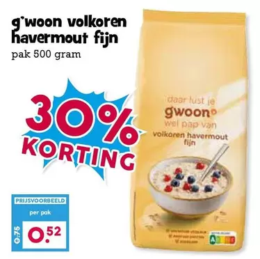 Volkoren Havermout Fijn