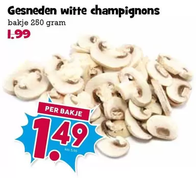 Gesneden witte champignons