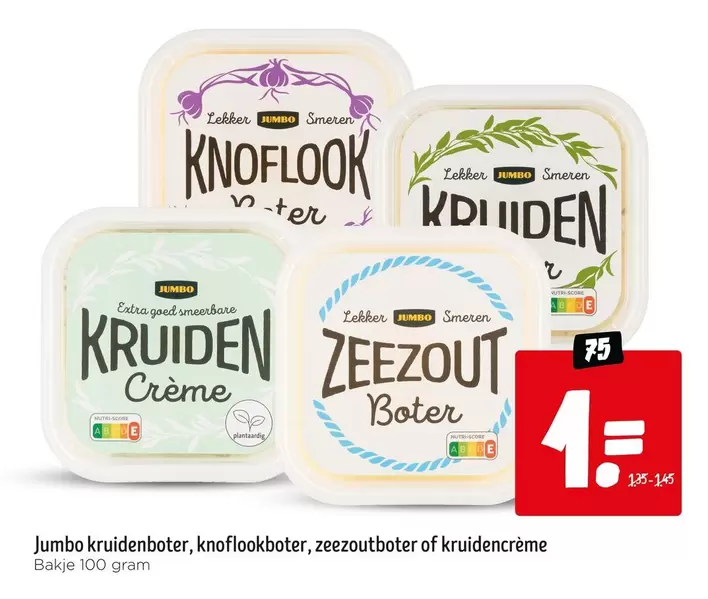 Jumbo - kruidenboter, knoflookboter, zeezoutboter of kruidencrème