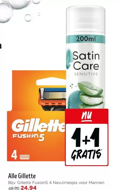 Gillette -  Fusion5 4 Navulmesjes voor Mannen