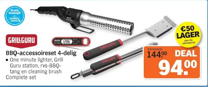 De - BBQ-accessoireset 4-delig