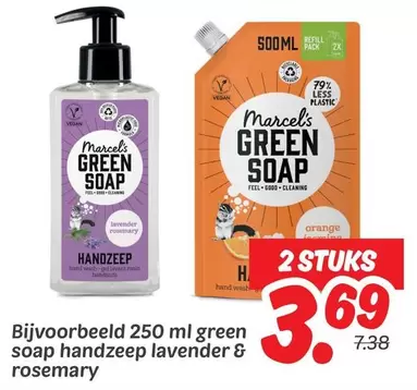 green soap handzeep lavender & rosemary