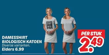 DAMESSHIRT BIOLOGISCH KATOEN