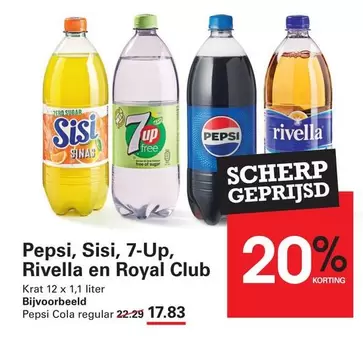 Up - Pepsi, Sisi, 7-, Rivella en Royal Club