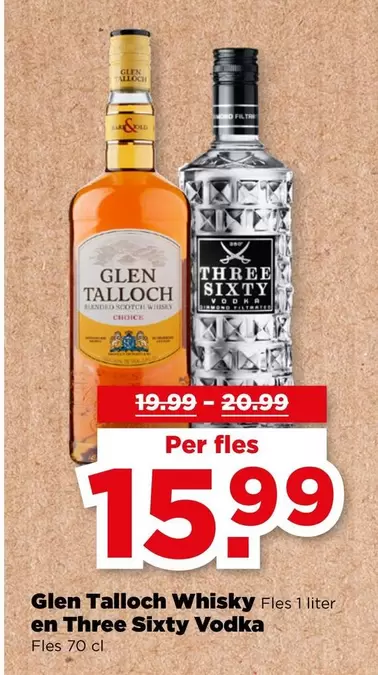 Glen Talloch Whisky en Three Sixty Vodka