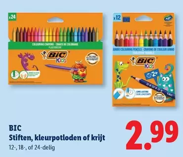 BIC - Stiften, kleurpotloden of krijt 12-, 18-, of 24-delig