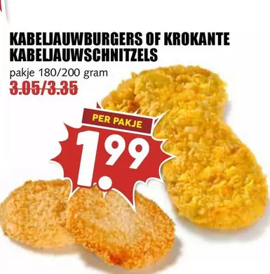 KABELJAUWBURGERS OF KROKANTE KABELJAUWSCHNITZELS