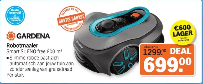 Gardena - Robotmaaier Smart SILENO free 800 m²