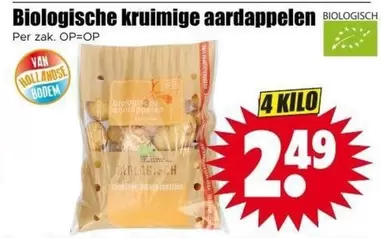 Biologische kruimige aardappelen