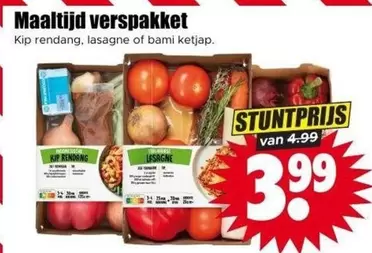 Maaltijd verpakket Kip rendang, lasagne of bami ketjap