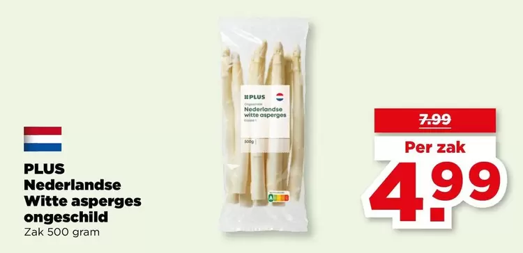 Nederlandse Witte asperges ongeschild