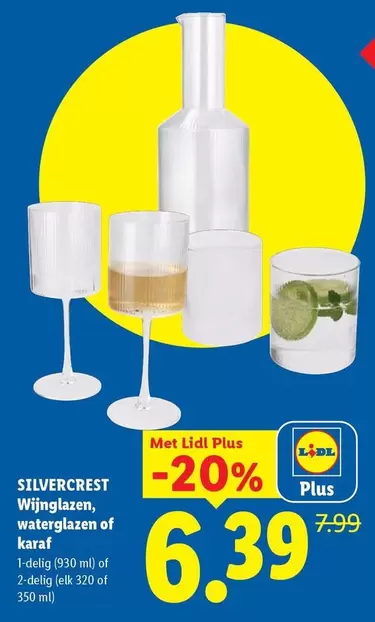 Wijnglazen, waterglazen of karaffen