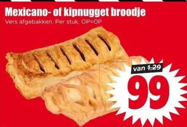 Mexicano- of kipnugget broodje