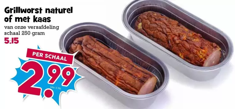 Grillworst naturel of met kaas