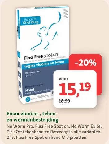 Medium - Flea Free spot-on tegen vlooien en teken